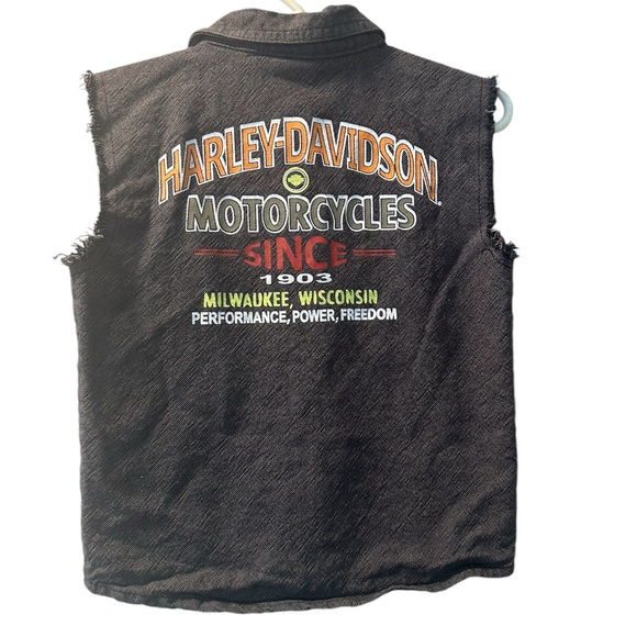 Toddler Harley Davidson Cut Off Vest~ Size 2T~ Like NEW - Picture 2 of 5